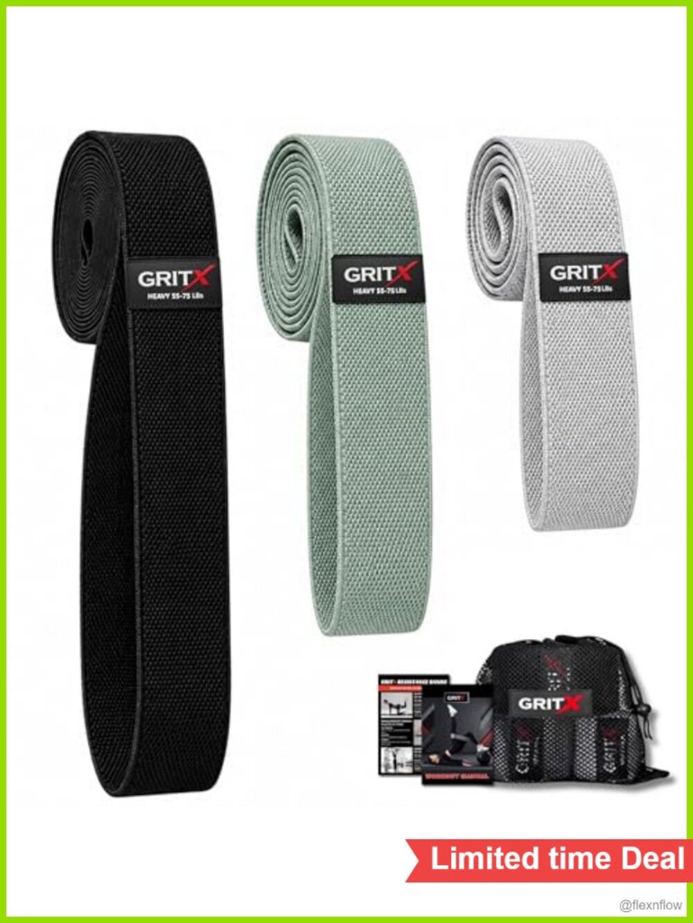 Fabric Resistance Bands Set - Short Medium Long Exercise Bands for Yoga Pilates